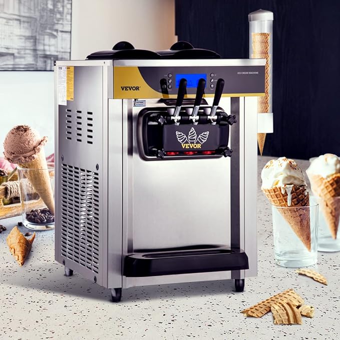 !E+D01 Profi Softeismaschine / Frozenmaschine Tischgerät 2 x 6 Liter Softeis Speiseeis 30 L / Stunde 3 Geschmacksrichtungen 2200 W 230 V privat + gewerblich – Bild 2