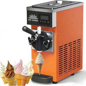 !E+D01.1 Eismaschine Softeismaschine 450 W 4–5 L/h Leistung Selbstkühlend Selbstreinigung LCD-Display Restaurants Imbissbuden gewerblicher + privater Einsatz