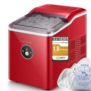 !GBT9.1 Eiswürfelmaschine 14 kg Eiswürfel/Tag 6-8 Minuten Zubereitung geräuscharmer Betrieb 120 W Ice Maker Schaufel Korb Eiswürfelbereiter