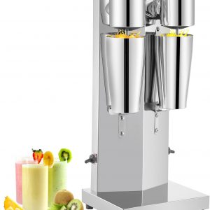 E+D07.05 Getränkemixer 150 W Milchshaker Elektrisch 800 ml Doppelköpfe silbern Elektrischer Mixer für Shakes Cocktailmixer Milchshake Maschine Bar Mixer Standmixer Gewerblicher +  Privatgebrauch