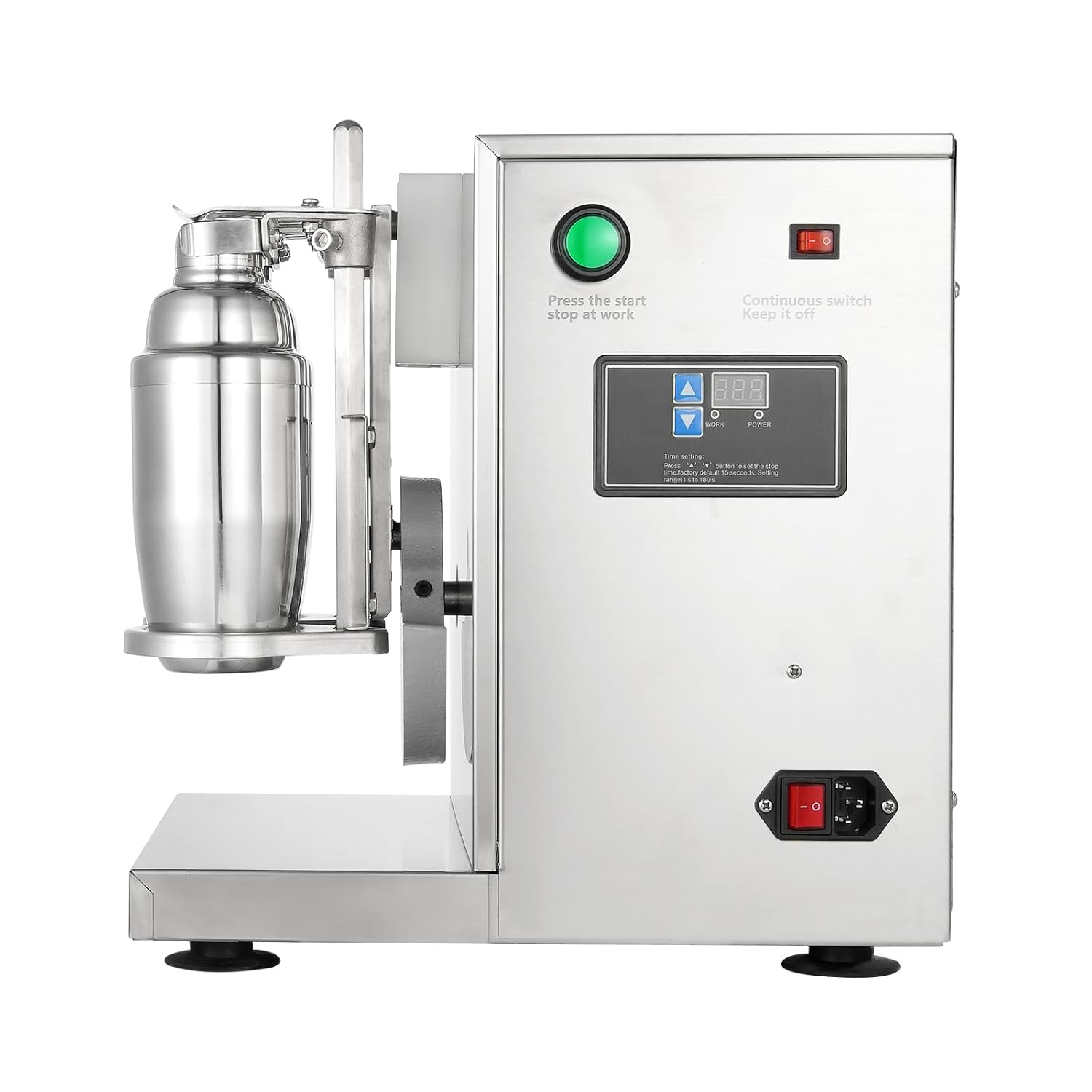 E+D07.02 Milchshake-Mixer Milchshake-Maschine 120 Watt kommerzieller Milchtee-Shaker 0–180 s einstellbar mit 750 ml Edelstahlbecher für Milchtee-Shop – Bild 11