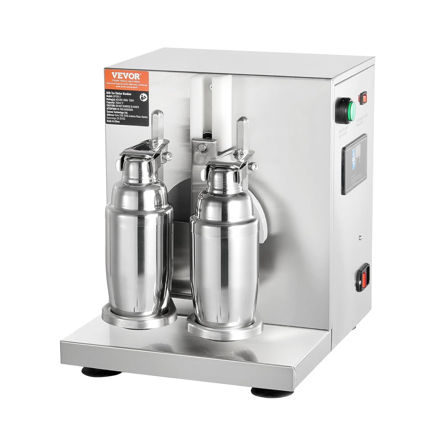 E+D07.02 Milchshake-Mixer Milchshake-Maschine 120 Watt kommerzieller Milchtee-Shaker 0–180 s einstellbar mit 750 ml Edelstahlbecher für Milchtee-Shop – Bild 9