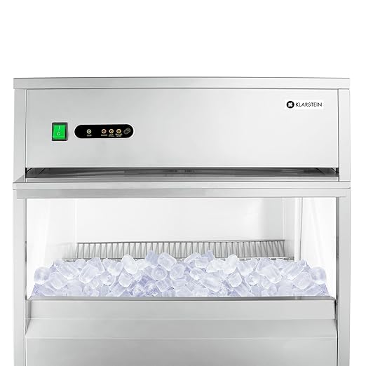 GBT9.04 Professioneller Eiswürfelbereiter 50 kg Eiswürfelmaschine 10 kg Vorratsfach LED geschmacksneutrale Beschichtung sehr leise Edelstahl 260 Watt 50 kg/24 h silber – Bild 4