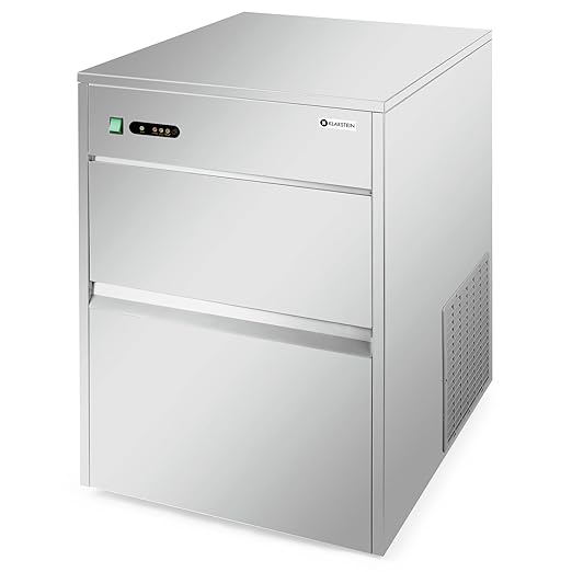 GBT9.04 Professioneller Eiswürfelbereiter 50 kg Eiswürfelmaschine 10 kg Vorratsfach LED geschmacksneutrale Beschichtung sehr leise Edelstahl 260 Watt 50 kg/24 h silber – Bild 6
