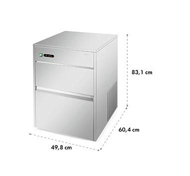 GBT9.04 Professioneller Eiswürfelbereiter 50 kg Eiswürfelmaschine 10 kg Vorratsfach LED geschmacksneutrale Beschichtung sehr leise Edelstahl 260 Watt 50 kg/24 h silber – Bild 7
