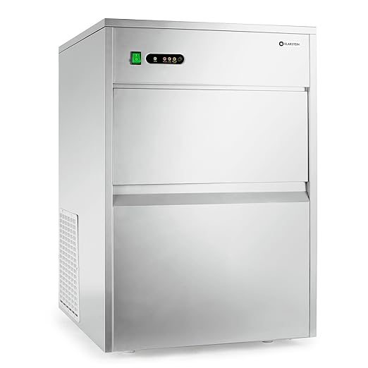 GBT9.04 Professioneller Eiswürfelbereiter 50 kg Eiswürfelmaschine 10 kg Vorratsfach LED geschmacksneutrale Beschichtung sehr leise Edelstahl 260 Watt 50 kg/24 h silber – Bild 8