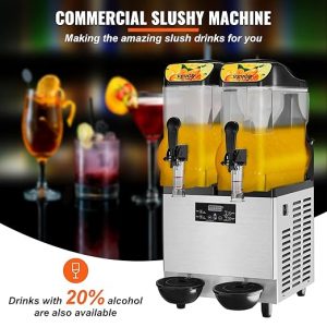 !E+D07 Professionelle Slushy Slusheis Maschine Cocktails Speiseeis Wassereis 2 Geschmacksrichtungen 24 Liter Getränkespender 2 x 12 l – für Ihr Gewerbe + Privat