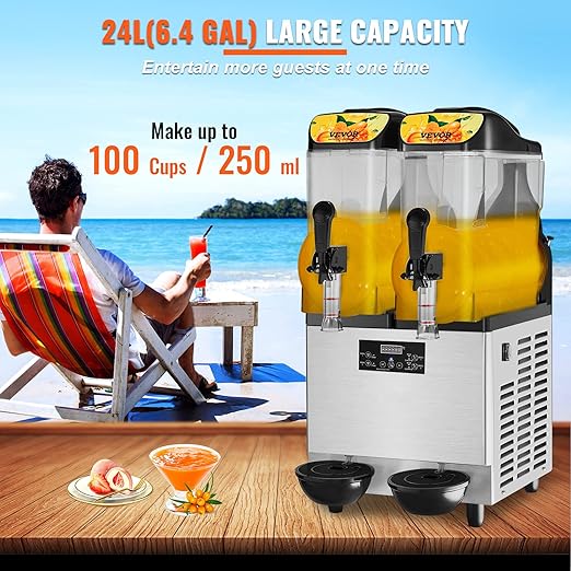 !E+D07 Professionelle Slushy Slusheis Maschine Cocktails Speiseeis Wassereis 2 Geschmacksrichtungen 24 Liter Getränkespender 2 x 12 l – für Ihr Gewerbe + Privat – Bild 2