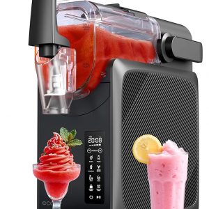 E+D05.2 Slushie-Maschine 24-Stunden-Timer Selbstreinigung Kindersicherung 5 Programme Slushie Cocktail Milchshake Frappé Wein LED-Touchscreen 2-l-Slush-Maschine kein Eis erforderlich