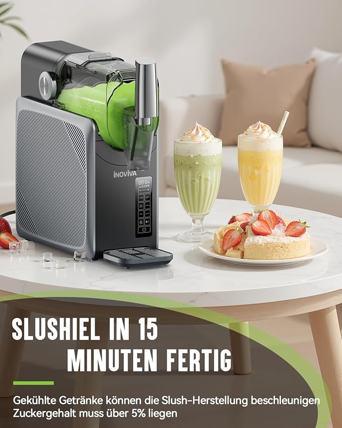 !E+D05 Slush-Maschine 2 L Slusheis-Maschine für Zuhause mit Selbstreinigung 5 voreingestellte Programme Frozen Slushie Margaritas Frappés Milchshake – Bild 4