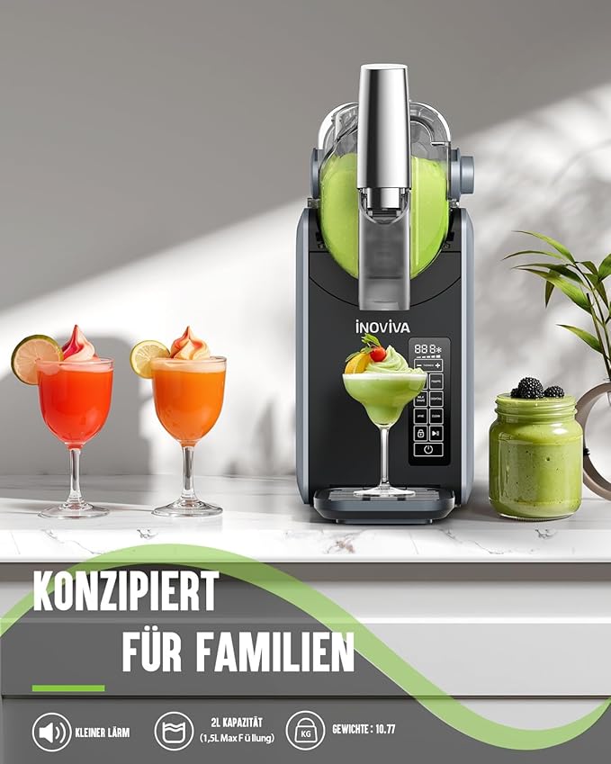 !E+D05 Slush-Maschine 2 L Slusheis-Maschine für Zuhause mit Selbstreinigung 5 voreingestellte Programme Frozen Slushie Margaritas Frappés Milchshake – Bild 5