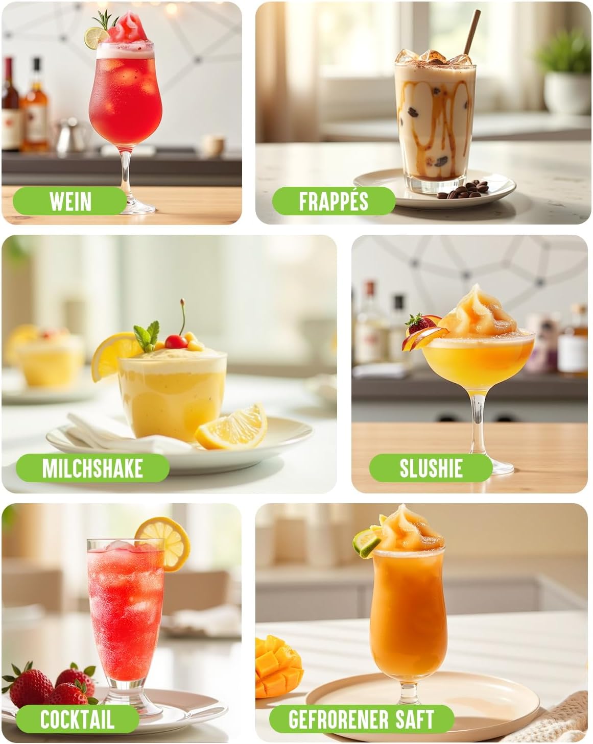 !E+D05 Slush-Maschine 2 L Slusheis-Maschine für Zuhause mit Selbstreinigung 5 voreingestellte Programme Frozen Slushie Margaritas Frappés Milchshake – Bild 2
