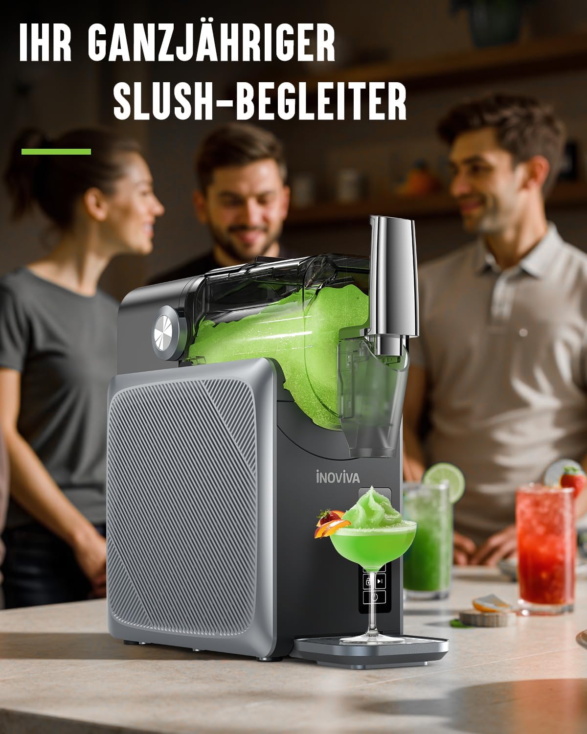 !E+D05 Slush-Maschine 2 L Slusheis-Maschine für Zuhause mit Selbstreinigung 5 voreingestellte Programme Frozen Slushie Margaritas Frappés Milchshake – Bild 8