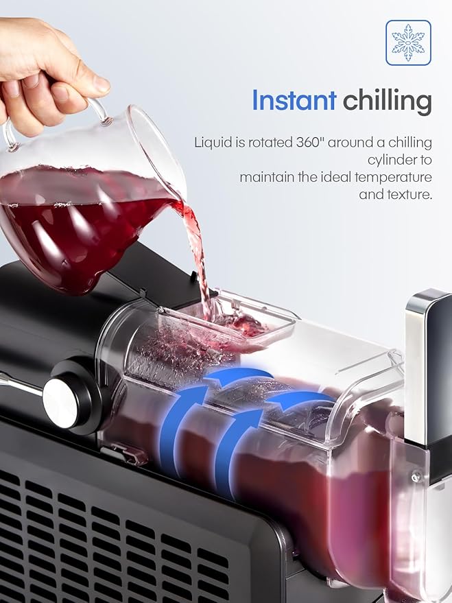 E+D05.1 Slush Maschine 2L Slush Cocktail für Zuhause keine Eiswürfel Selbstreinigend 5-in-1 mit 5 Einstellungen Frappé Milchshake Wein Quickfreeze-Technologie – Bild 2