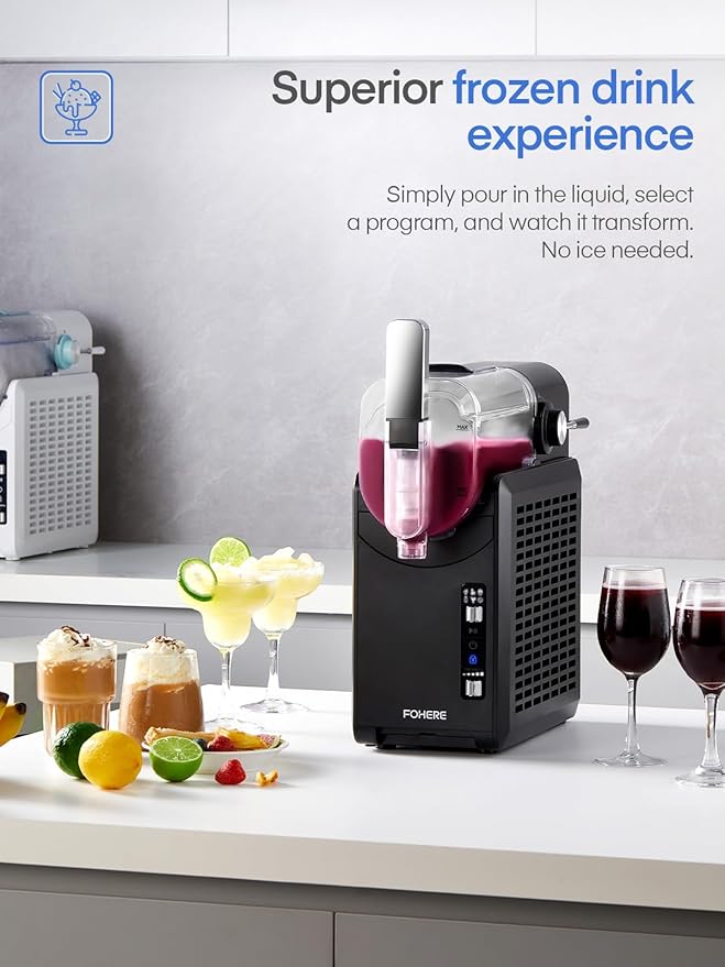 E+D05.1 Slush Maschine 2L Slush Cocktail für Zuhause keine Eiswürfel Selbstreinigend 5-in-1 mit 5 Einstellungen Frappé Milchshake Wein Quickfreeze-Technologie – Bild 3