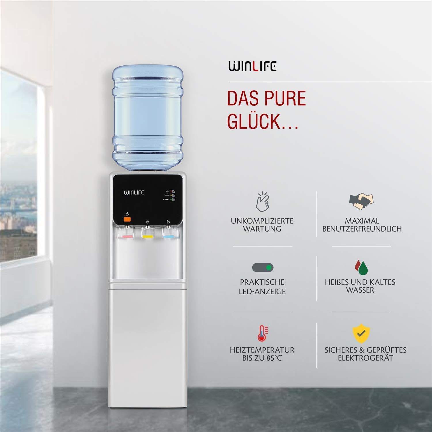 E+T36.01 Trinkwasserspender 5 – 20 L Heißwasserspender Kaltwasserspender Wasserspender 500 W elektrisch doppelte Heiß-/Kaltfunktion Messe Ausstellung Catering Hotels Bistro – Bild 4