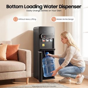 E+T36 Wasserspender Heißwasserspender Kaltwasserspender Trinkwasserspender 500 W elektrisch Bodenbefüllung doppelte Heiß-/Kaltfunktion Messe Ausstellung Catering Hotels schwarz