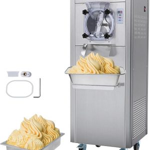 E+D11.04 Gewerbliche Eismaschine Eisbereiter 18 l/h Harteismaschine auf Rädern 6 l Edelstahlzylinder LED-Panel automatische Vorkühlung Reinigung Restaurant-Snackbar Hotel Messe Catering Großveranstaltungen
