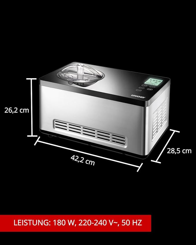 E+D12.02 Private Eismaschine 2 L Softeis Streicheis Eisbällchen mit digitalem Timer 180 Watt – Bild 3