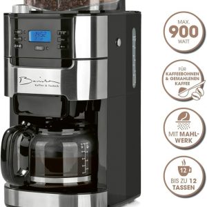 C+G20.93.2 Filterkaffeemaschine Mahlwerk bis zu 12 Tassen Kaffee für Kaffeebohnen / Kaffeepulver Tassenwärmer