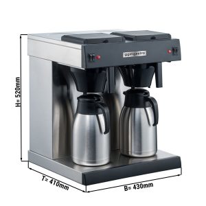 !C+G20.93.1 Filterkaffeemaschine gewerblich 2 x 2 Liter 3,3 kW Profi 2 Warmhalteplatten inkl. 2 Isolierkannen Thermoskannen Großveranstaltungen Hochzeiten Catering Events