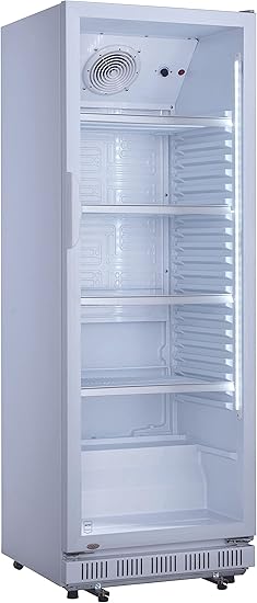 E+T17.09 Getränkekühlschrank Profi Kühlschrank Glaskühlschrank 347 Liter 62 x 63,6 x 175,3 cm LED-Beleuchtung 4 verstellbare Ablagen weiß Energieklasse D – Bild 2