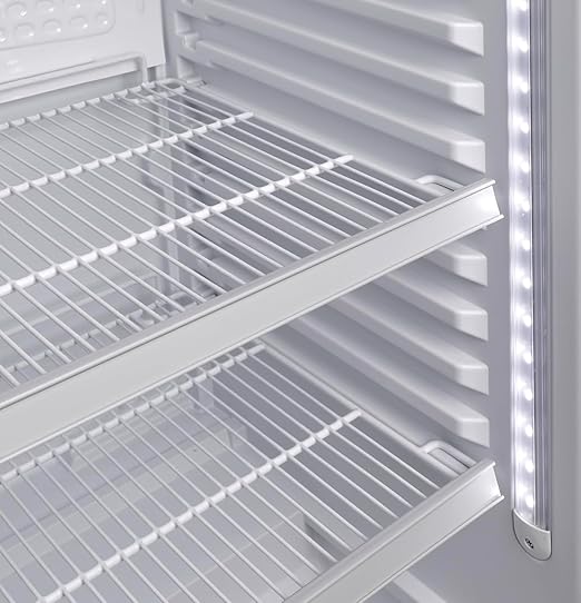 E+T17.09 Getränkekühlschrank Profi Kühlschrank Glaskühlschrank 347 Liter 62 x 63,6 x 175,3 cm LED-Beleuchtung 4 verstellbare Ablagen weiß Energieklasse D – Bild 3