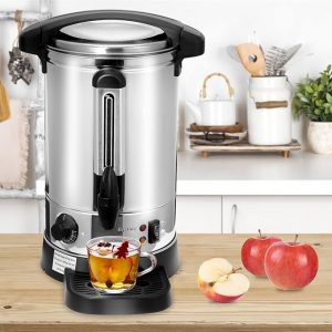 !C+G20.98 Heißgetränkespender Kaffee-Heißwasserspender Warmhaltebehälter Safteimer Glühweinkessel Glühweinkocher 40 Tassen 1500 Watt 8 L Zapfanlage 30°C bis 110°C für Büro Partys Café Picknick Kakaokocher