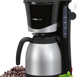 C+G20.9 Camping Kaffeemaschine mit Thermoskanne Kaffeevollautomat für 8-10 Tassen Filterkaffee Tropf-Stopp & Abschaltautomatik Filtereinsatz herausnehmbar Wasserstandsanzeige Strombetrieb 230 V