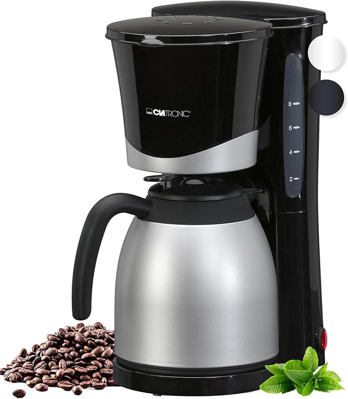 C+G20.9 Camping Kaffeemaschine mit Thermoskanne Kaffeevollautomat für 8-10 Tassen Filterkaffee Tropf-Stopp & Abschaltautomatik Filtereinsatz herausnehmbar Wasserstandsanzeige Strombetrieb 230 V