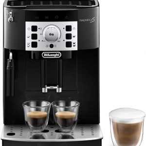 C+G20.91 Kaffeevollautomat Cappuccino-Milchaufschäumdüse Espresso-Direktwahltasten Drehregler 2-Tassen-Funktion 1,8-l-Wassertank schwarz/silbern