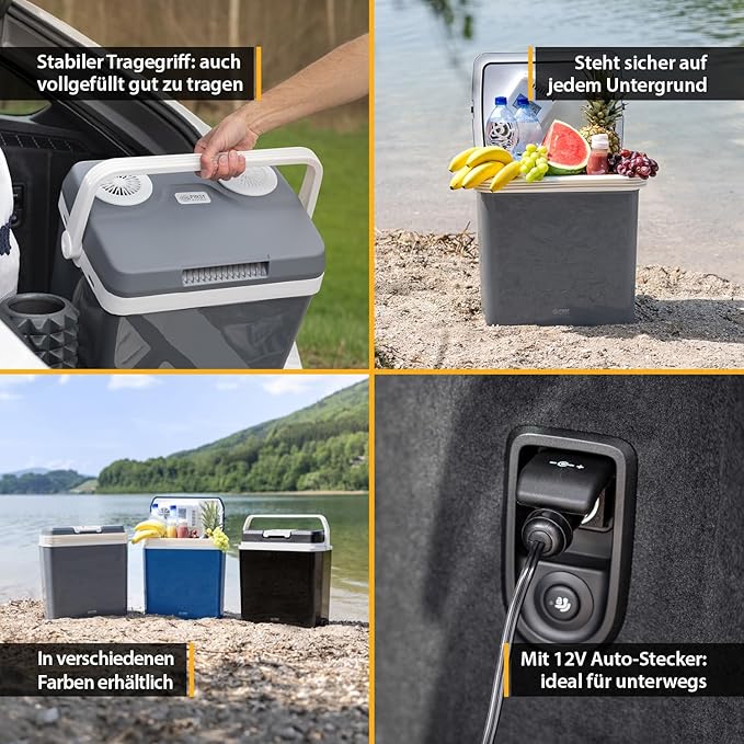 C+G45.2 Kühlbox 32 Liter zum Warmhalten oder Kühlen Thermoelektrische Kühlbox 12 Volt und 230 Volt Mini-Kühlschrank mobil Auto Camping Reisen – Bild 3