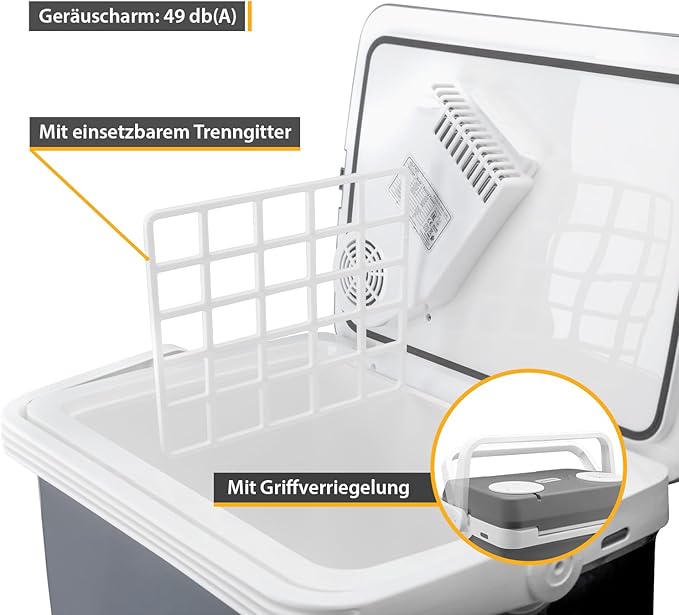 C+G45.2 Kühlbox 32 Liter zum Warmhalten oder Kühlen Thermoelektrische Kühlbox 12 Volt und 230 Volt Mini-Kühlschrank mobil Auto Camping Reisen – Bild 5