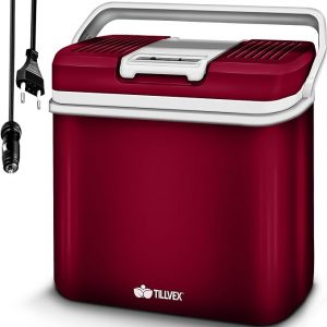 C+G45.1 Kühlbox 24 L Warmhaltebox Kühltasche elektrisch Mini Kühlschrank 230 V und 12 V Auto Camping Strand Kühlt + Wärmt Eco Modus Tagestouren + Camping