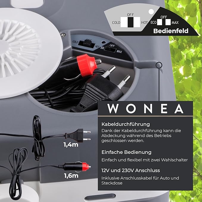 C+G45.3 Kühlbox 32L elektrisch 12V + 230V Kühlen und Heizen elektrische Kühlbox Thermoelektrische Kühlbox leise Camping Auto LKW Reisen Urlaub Tagestouren – Bild 5