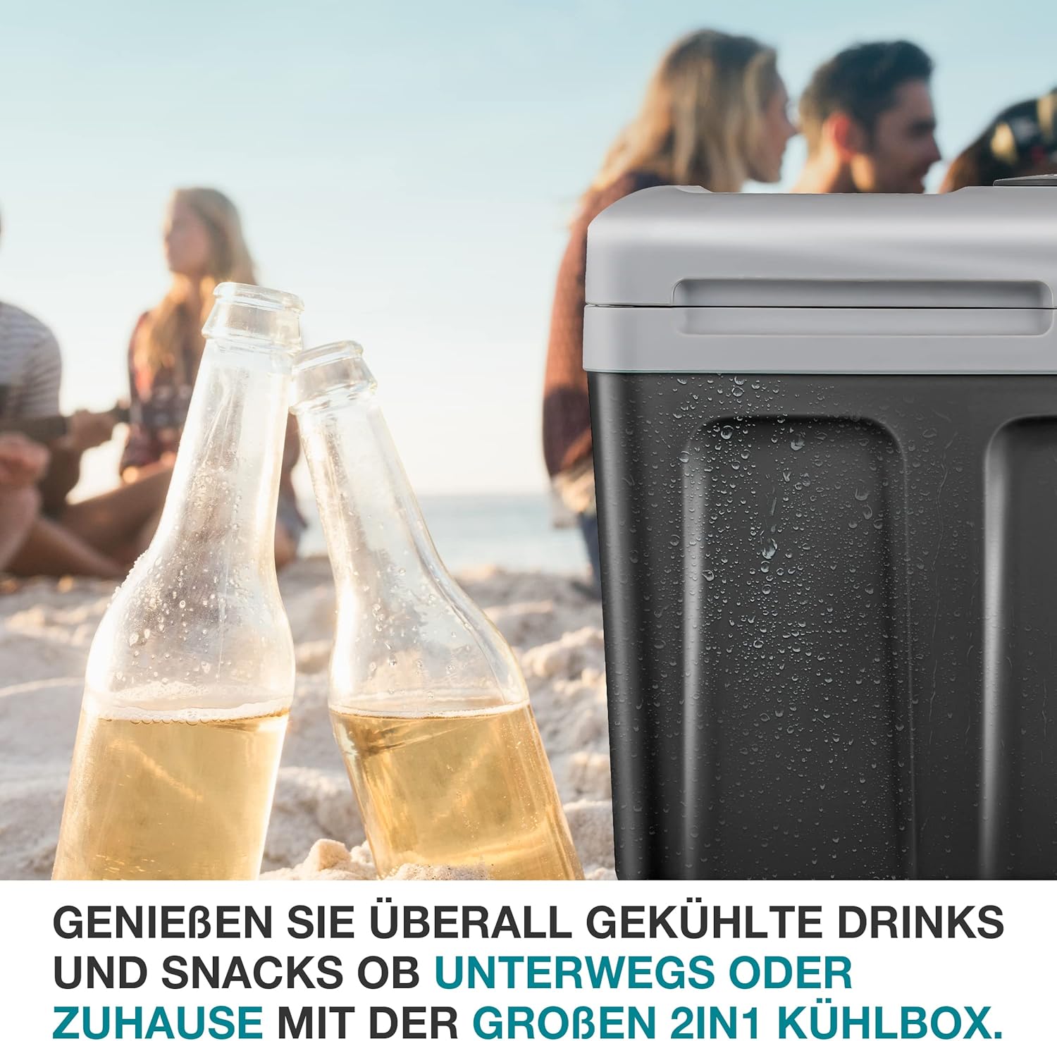 C+G45.4 Kühlbox 40L mit Kühl- und Heizfunktion elektrische Kühlbox mit Rollen 230V & 12V Stromanschluss für Auto Camping Caravan & Co – Bild 7