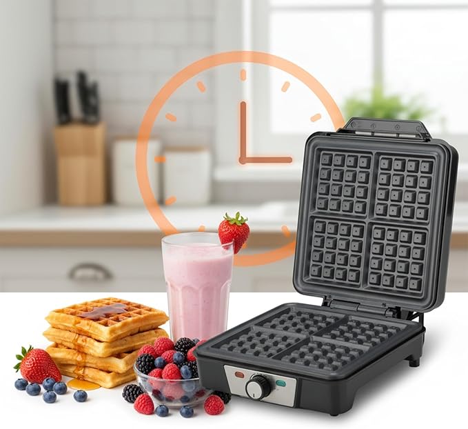 C+G20.19.01 Miniwaffeleisen Waffeleisen Mini Waffeleisen Waffel Pancake Maker Maschine klassisch für 4 Waffeln 1200 W – Bild 4