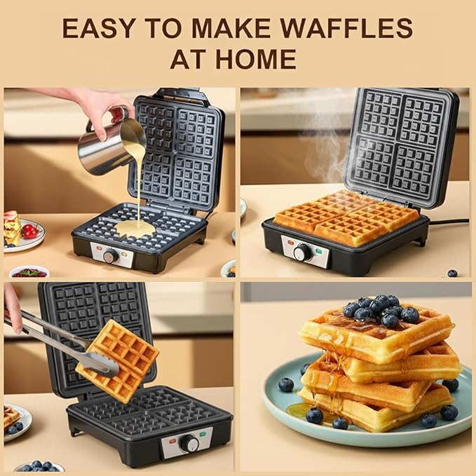 C+G20.19.01 Miniwaffeleisen Waffeleisen Mini Waffeleisen Waffel Pancake Maker Maschine klassisch für 4 Waffeln 1200 W