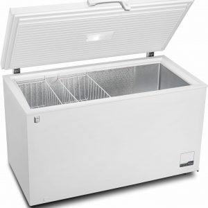 E+T17.03.01 Professionelle Gefriertruhe 500 L Tiefkühltruhe + Kühltruhe 125 W 2 Ablagekörbe Türschloss Temperaturalarm Rollen weiß