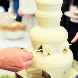 G+S12.03 Schokobrunnen 8 kg Schokoladenbrunnen Maschine für geschmolzene Schokolade 250 Watt 6 Etagen Temperaturbereich 30°C bis 110 °C Edelstahl Profi Gastro Catering