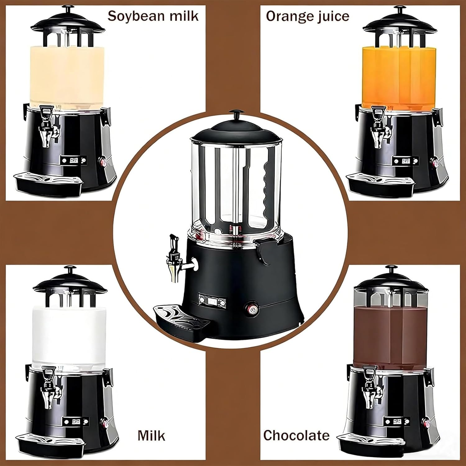 E+T05.13 Schokoladenspender 10L Heißschokoladenspender Schokobrunnen Teekocher Glühweinkocher elektrisch heiße Milch Tee Glühwein Shake Sojamilch Butter 10 L